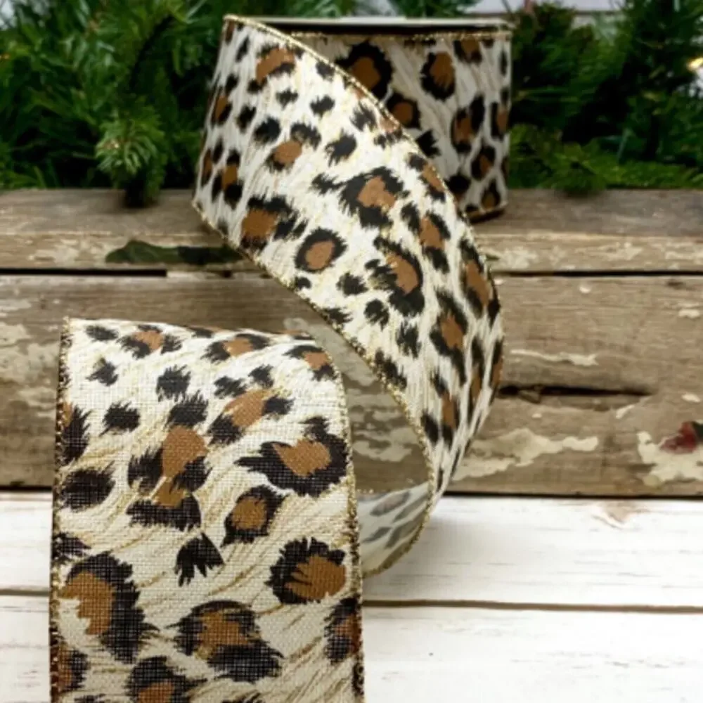 Animal Print Ribbon, Designer Ribbon, 2 1/2